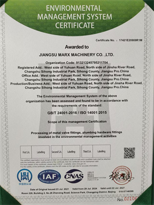 Environmental Management System Certification Certificate